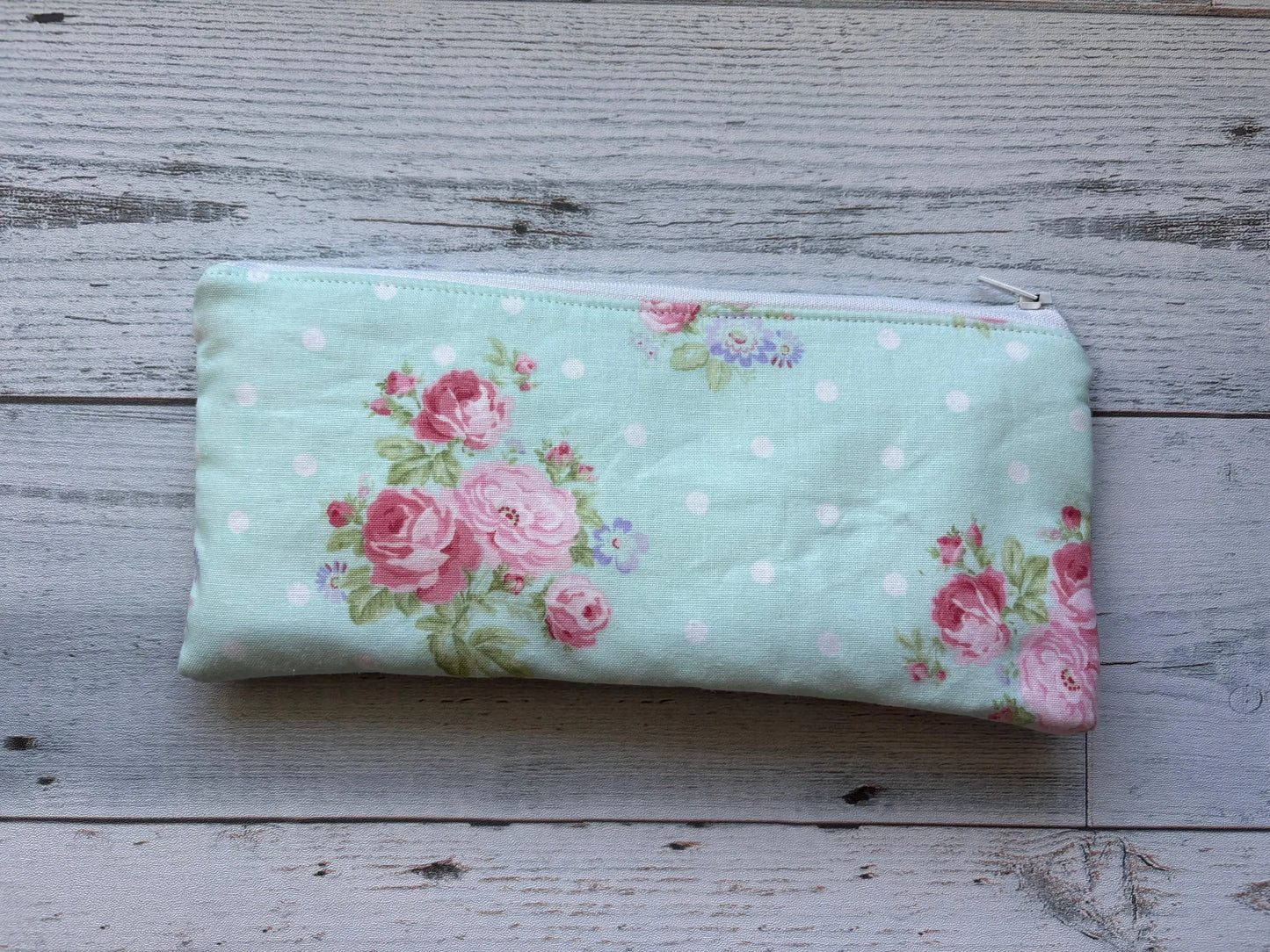 Zippered Pencil Pouch Organizer: Fabric Pen Case, Small Makeup Bag
