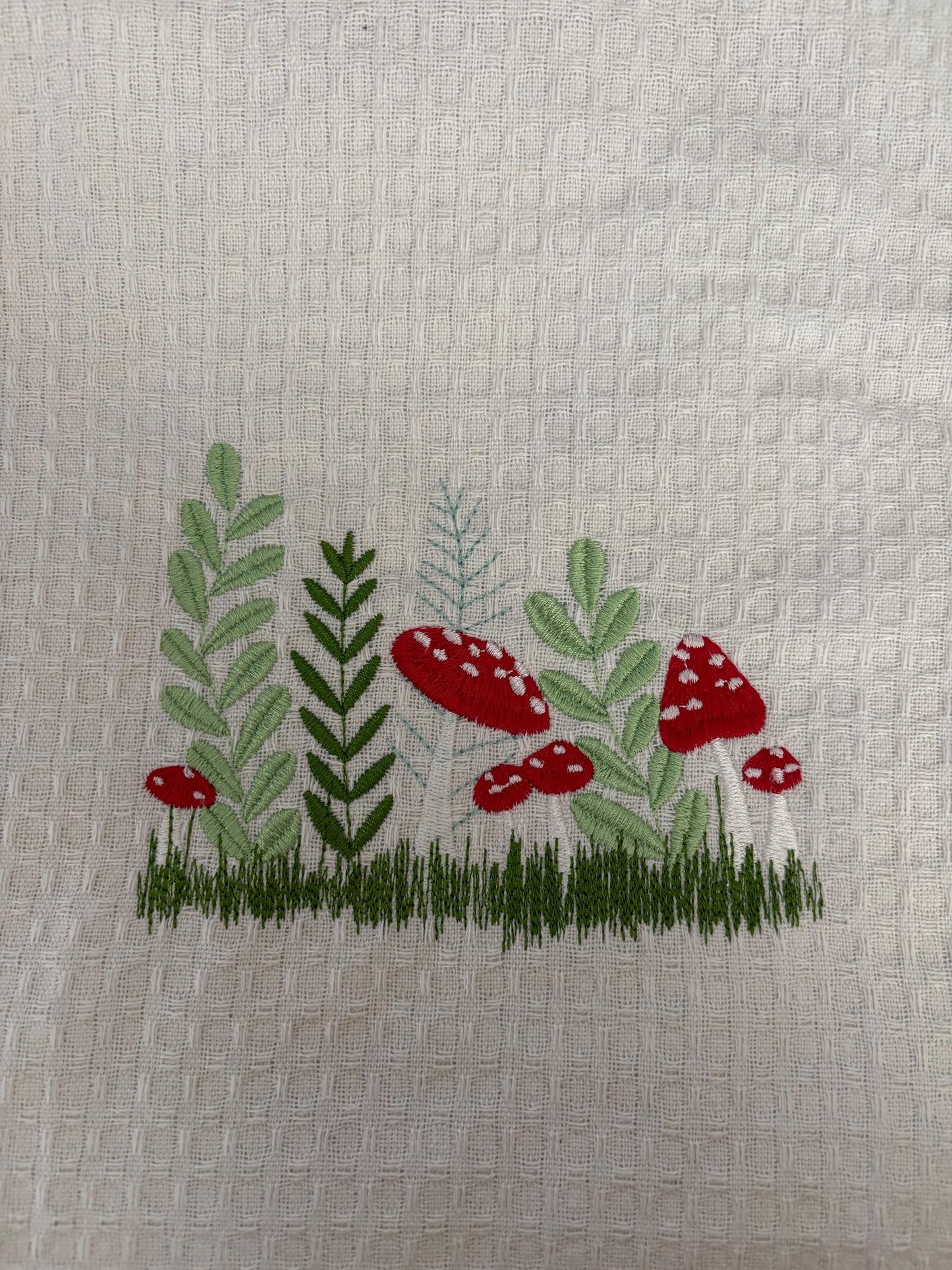 Embroidered Kitchen Towel with Toadstool Design - Cute Home Decor & Perfect Gift for Cooking Lovers, Housewarming Gift