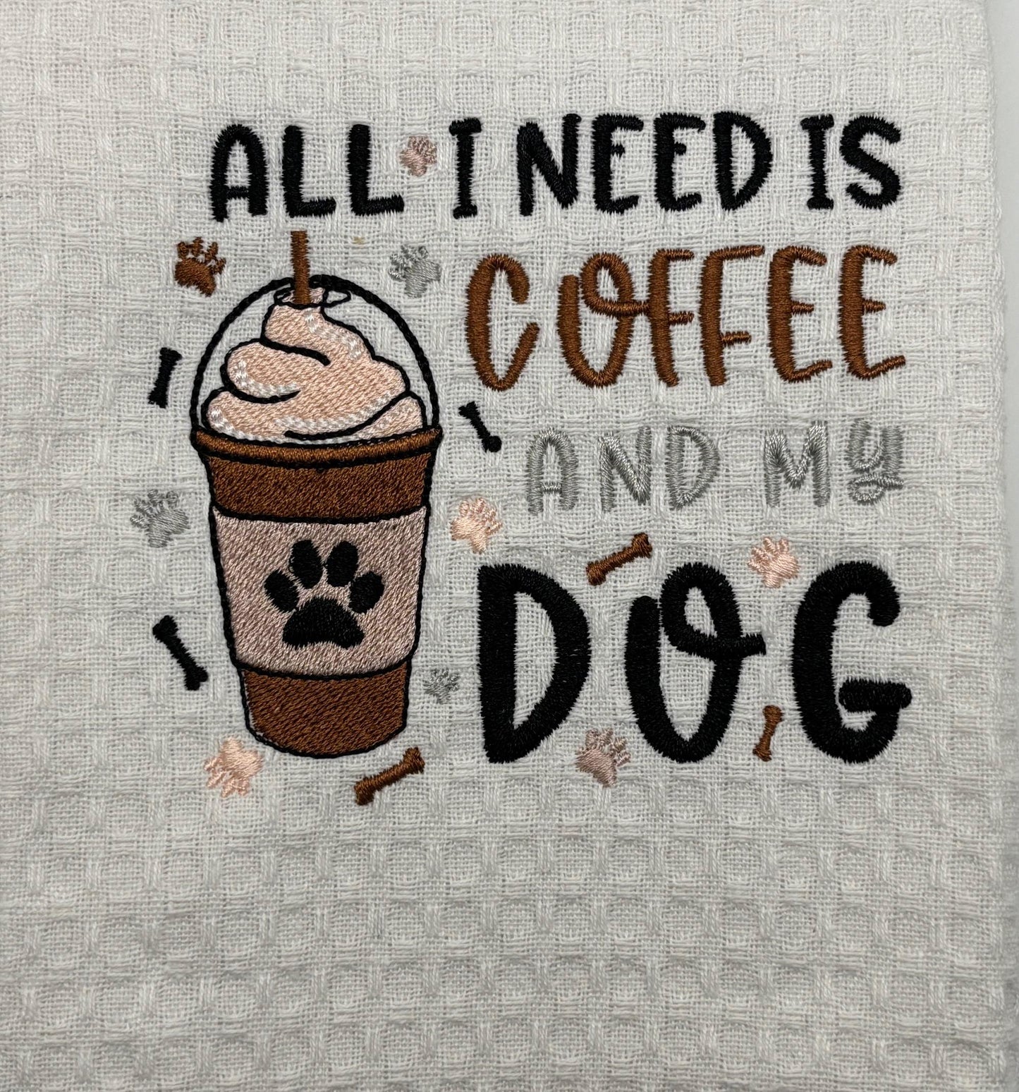 Paw-sitively Adorable Embroidered Dog Kitchen Towel