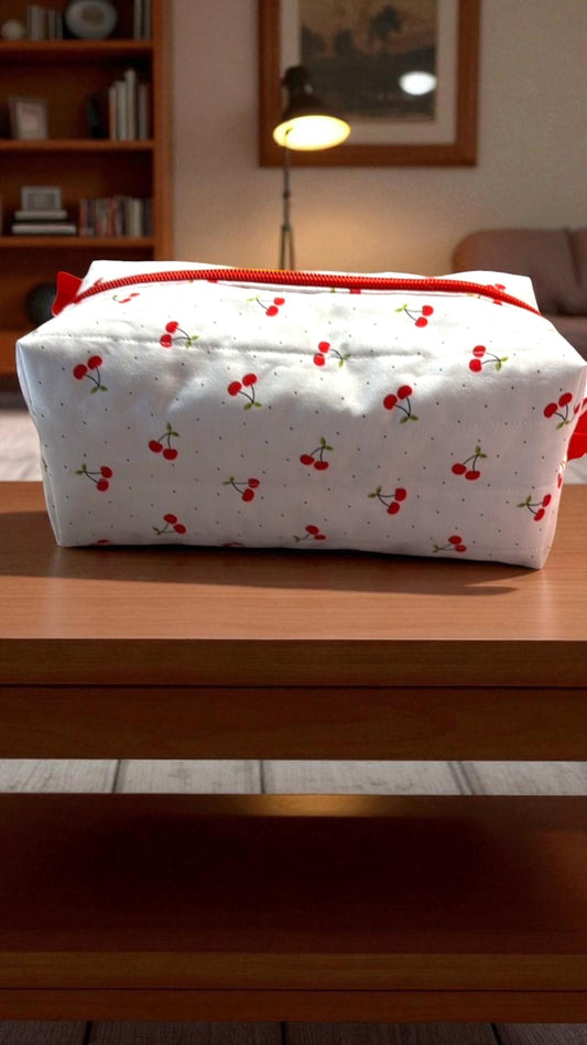 Quilted Zippered Boxy Pouch