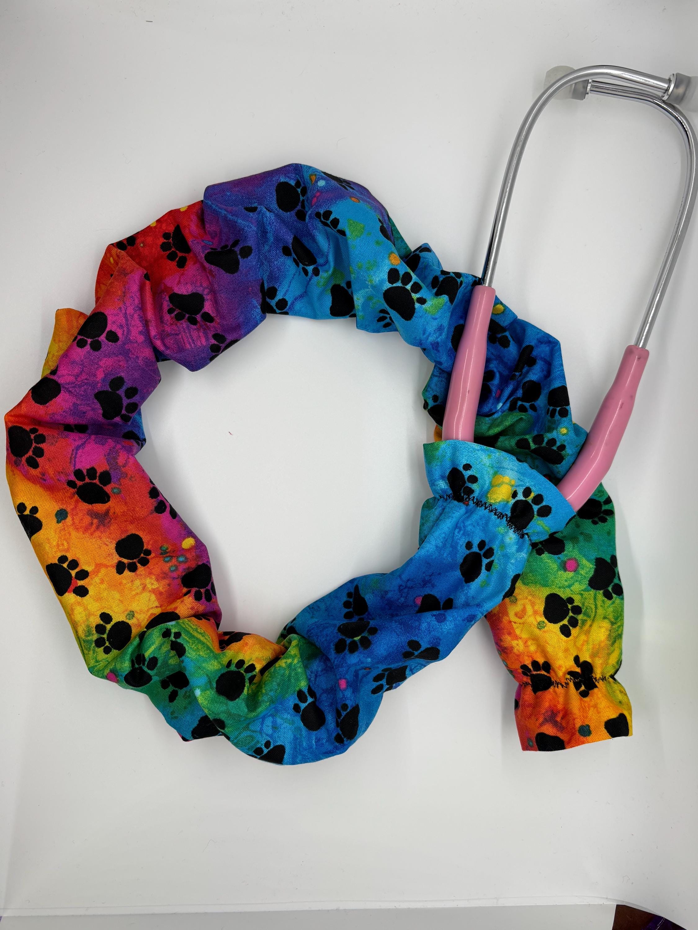 Puppy Paw Stethoscope Cover: Washable Cotton Medical Accessory