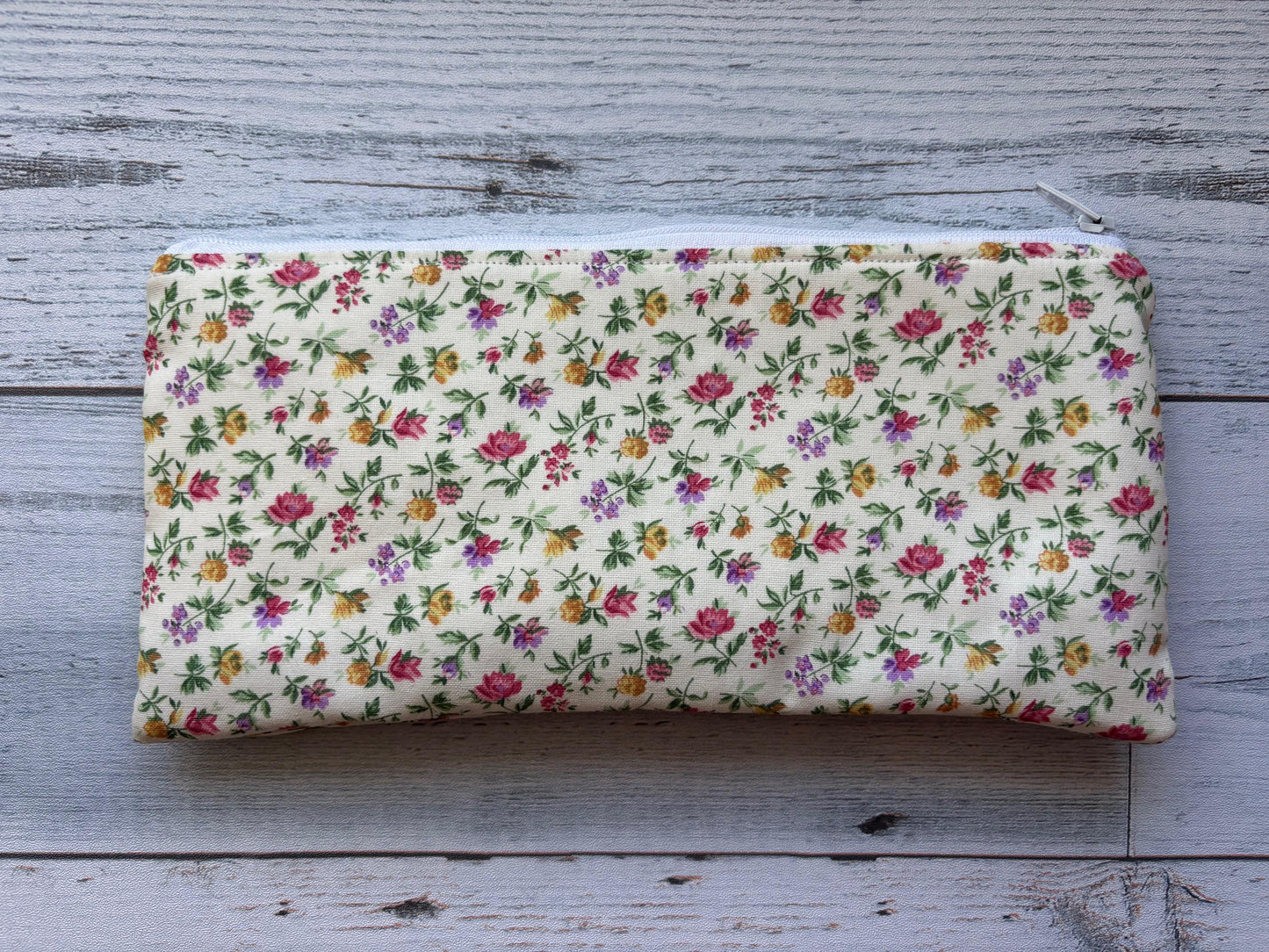 Zippered Pencil Pouch Organizer: Fabric Pen Case, Small Makeup Bag