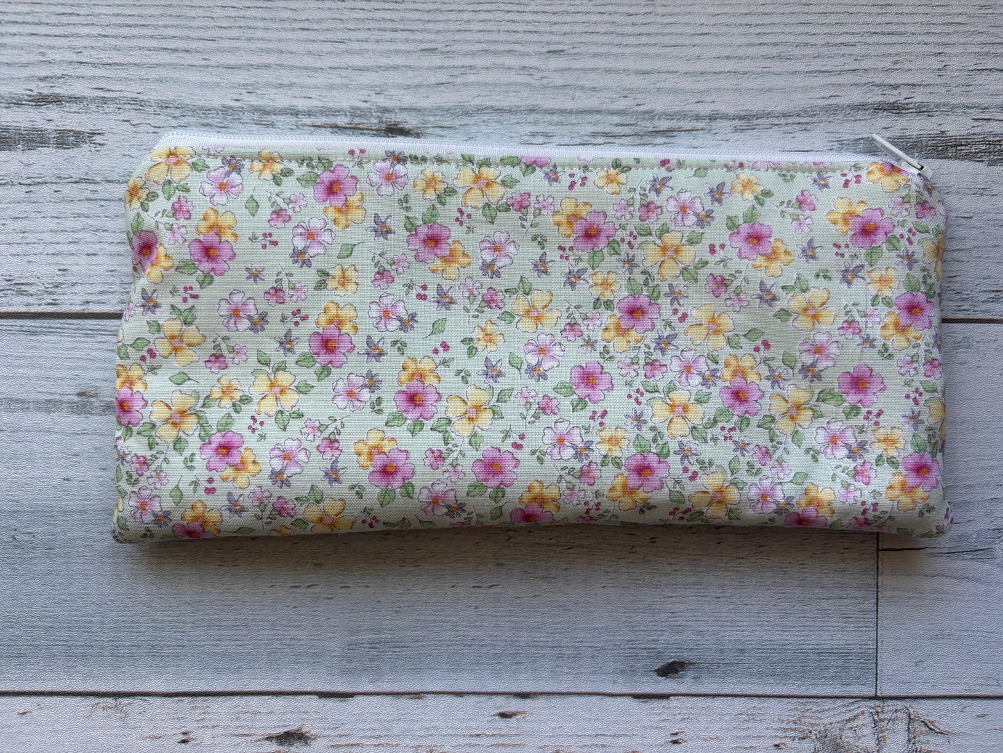 Zippered Pencil Pouch Organizer: Fabric Pen Case, Small Makeup Bag