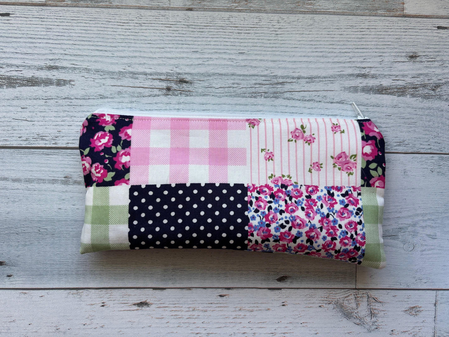 Zippered Pencil Pouch Organizer: Fabric Pen Case, Small Makeup Bag
