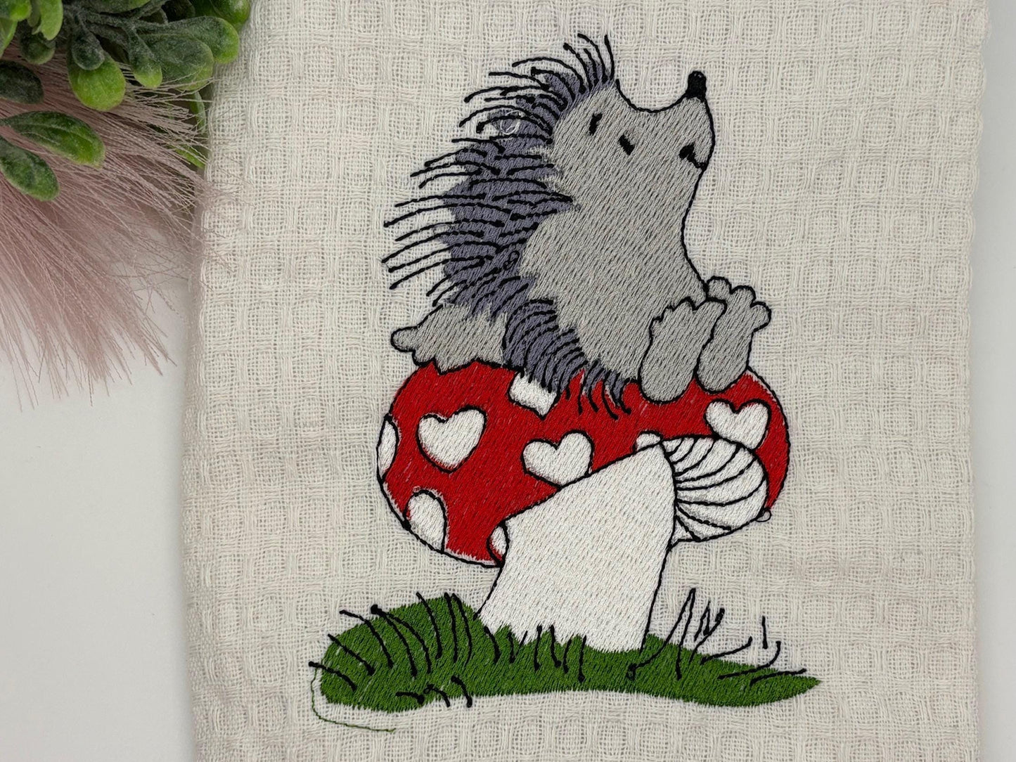 Embroidered Kitchen Towel: Personalized Farmhouse Tea Towel