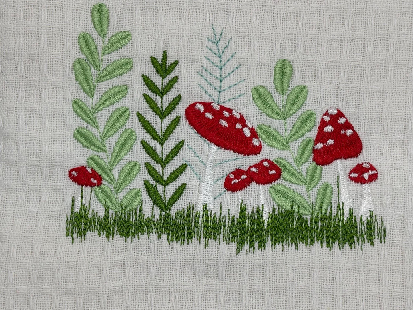 Embroidered Kitchen Towel with Toadstool Design - Cute Home Decor & Perfect Gift for Cooking Lovers, Housewarming Gift