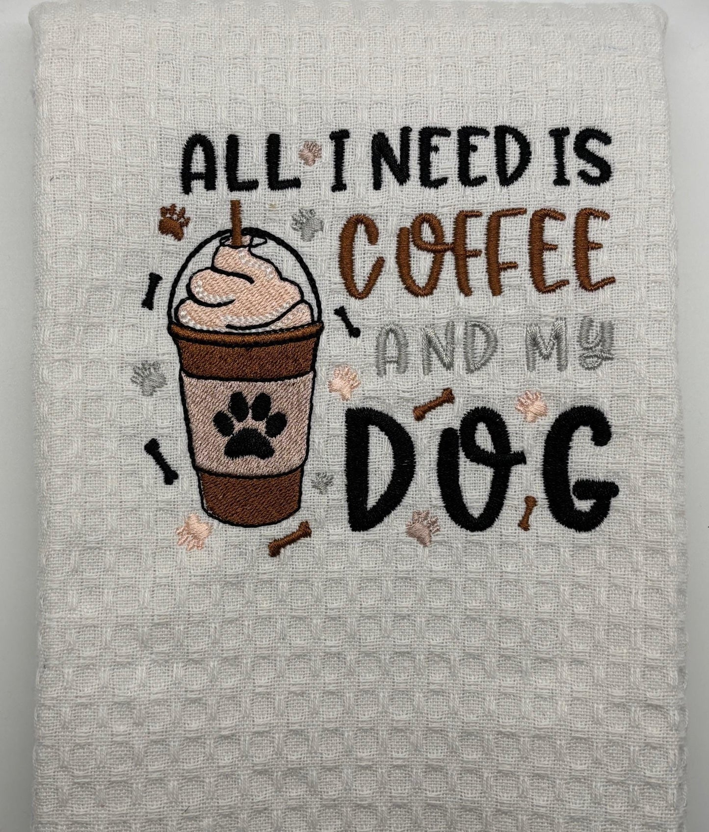 Paw-sitively Adorable Embroidered Dog Kitchen Towel