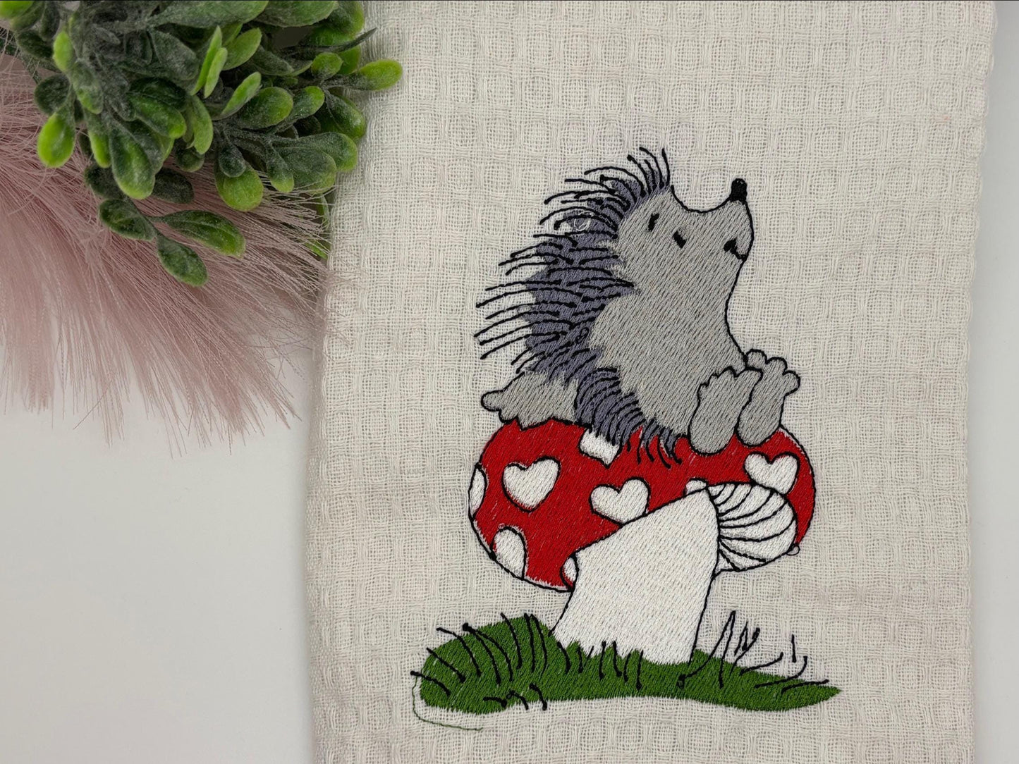 Embroidered Kitchen Towel: Personalized Farmhouse Tea Towel