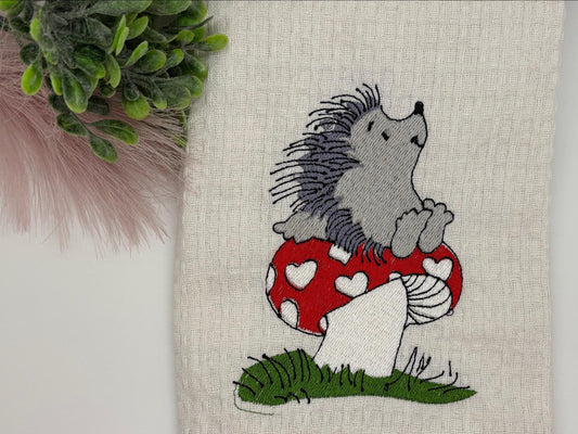 Embroidered Kitchen Towel: Personalized Farmhouse Tea Towel
