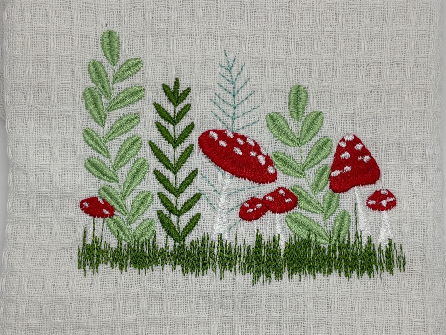 Embroidered Kitchen Towel with Toadstool Design - Cute Home Decor & Perfect Gift for Cooking Lovers, Housewarming Gift
