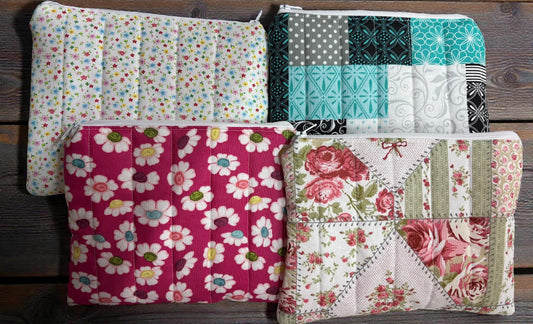 Stylish Storage: Handmade Quilted Zippered Pouch