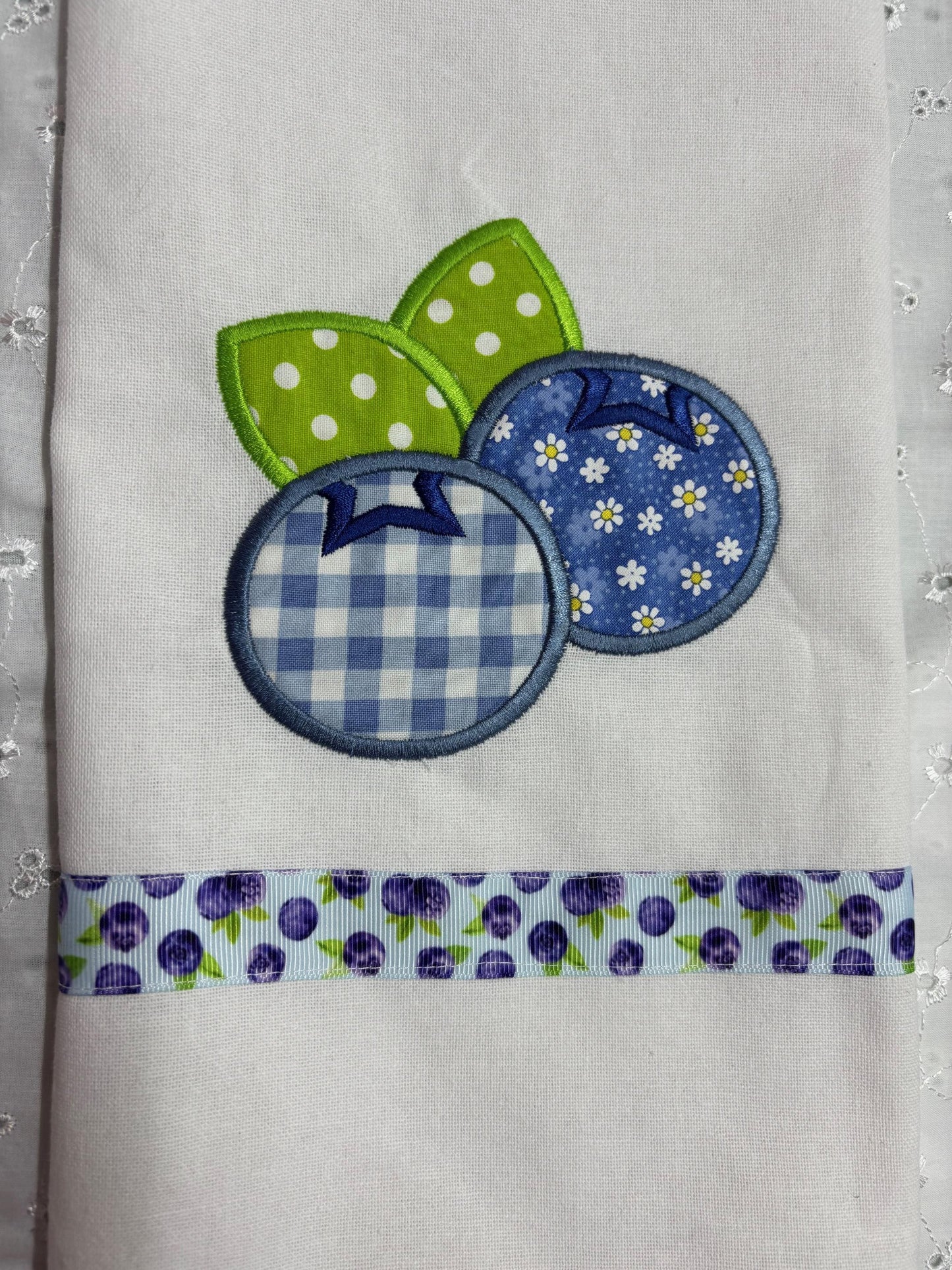 Kitchen Joy: Charming Blueberry Applique Towel