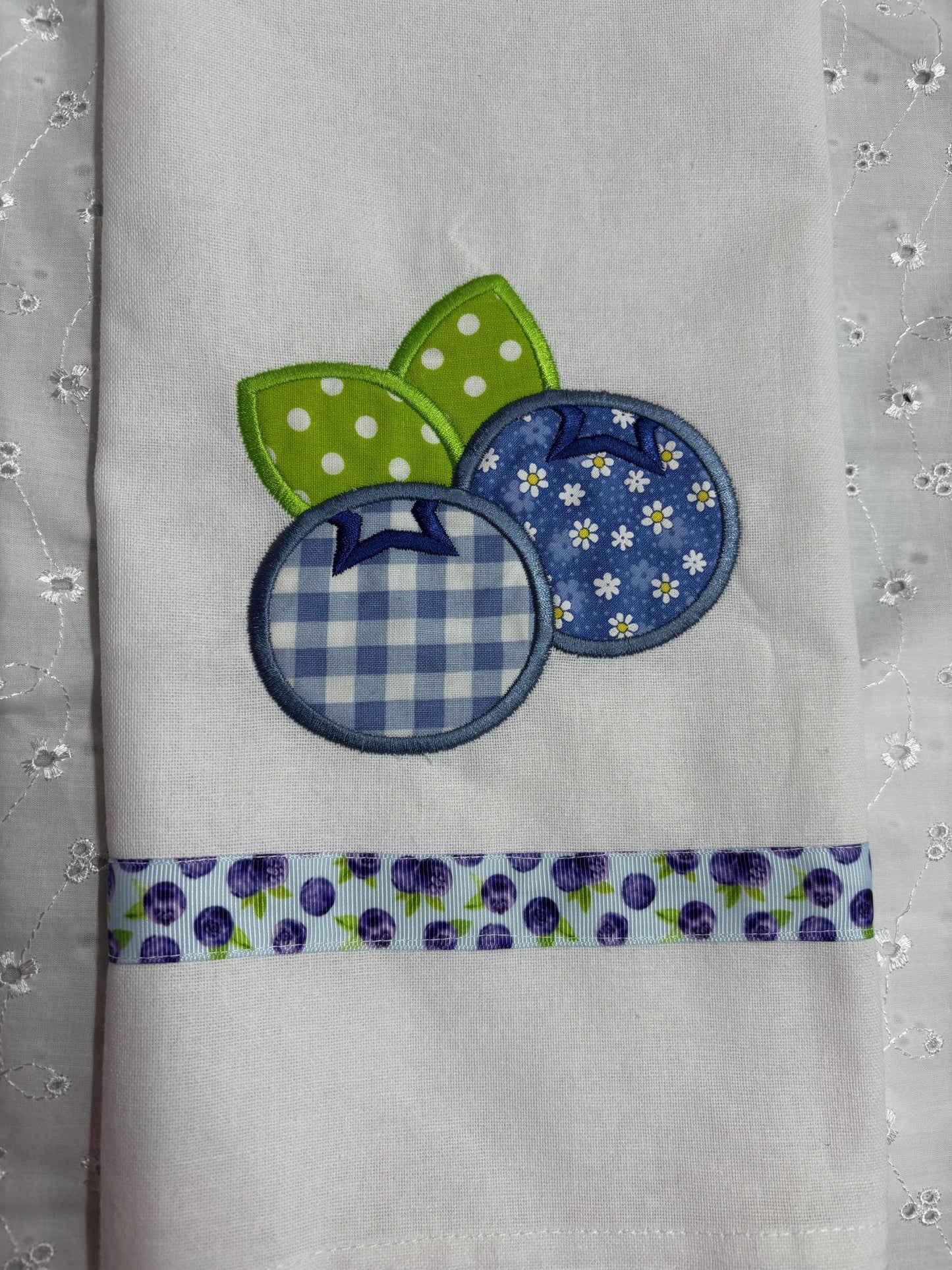 Kitchen Joy: Charming Blueberry Applique Towel