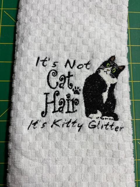 Purr-fectly Adorable Embroidered Cat Kitchen Towel!