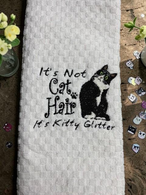 Purr-fectly Adorable Embroidered Cat Kitchen Towel!