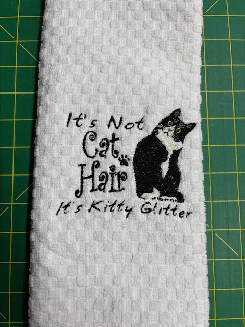 Purr-fectly Adorable Embroidered Cat Kitchen Towel!