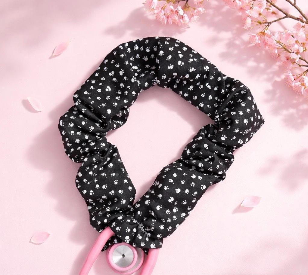 Furry Fun: Adorable Paw Prints Stethoscope Cover!"