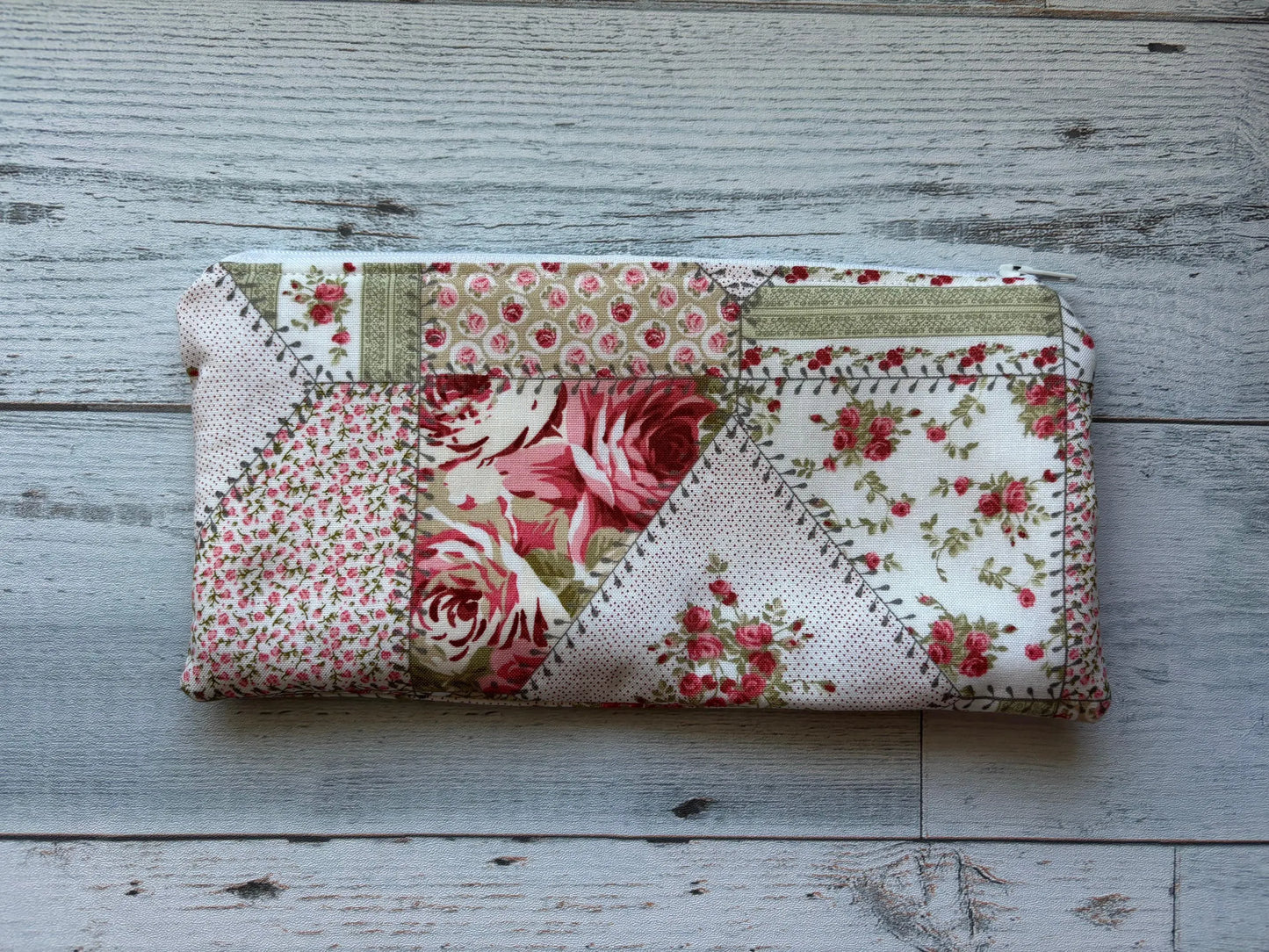 Zippered Pencil Pouch Organizer: Fabric Pen Case, Small Makeup Bag
